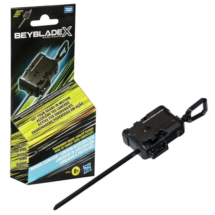 Beyblade X Winder Launcher — packaging ufficiale Hasbro con lanciatore